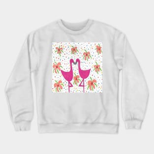 Floral Flamingo Fiesta Print Crewneck Sweatshirt